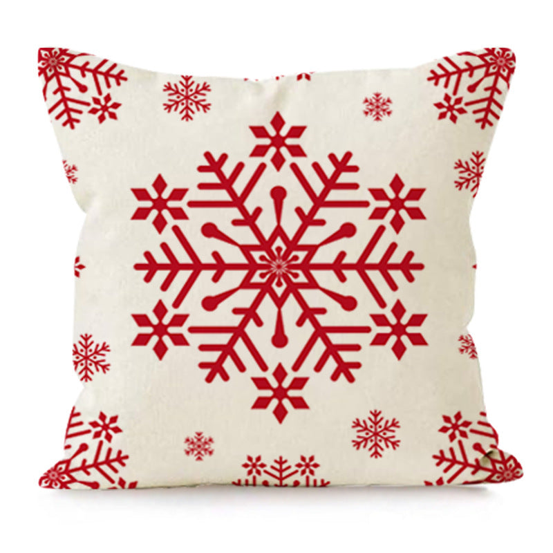 Wholesale New Plaid Christmas Linen Snowflake Letter Print Pillowcase